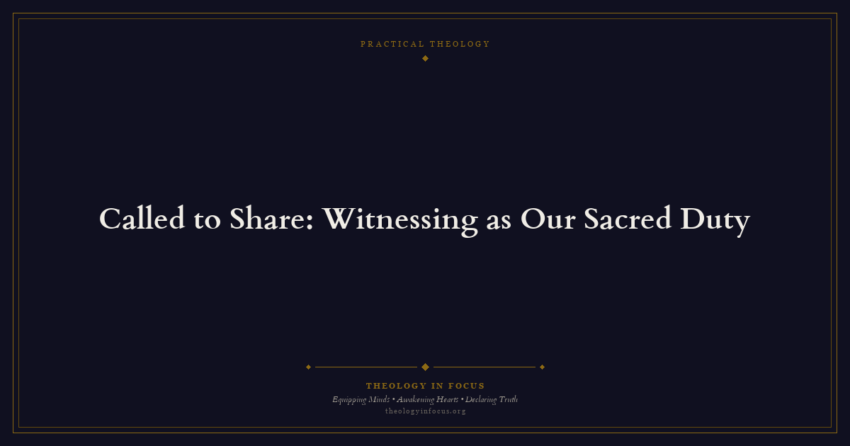 Featured image for Called to Share: Witnessing as Our Sacred Duty - Theology in Focus