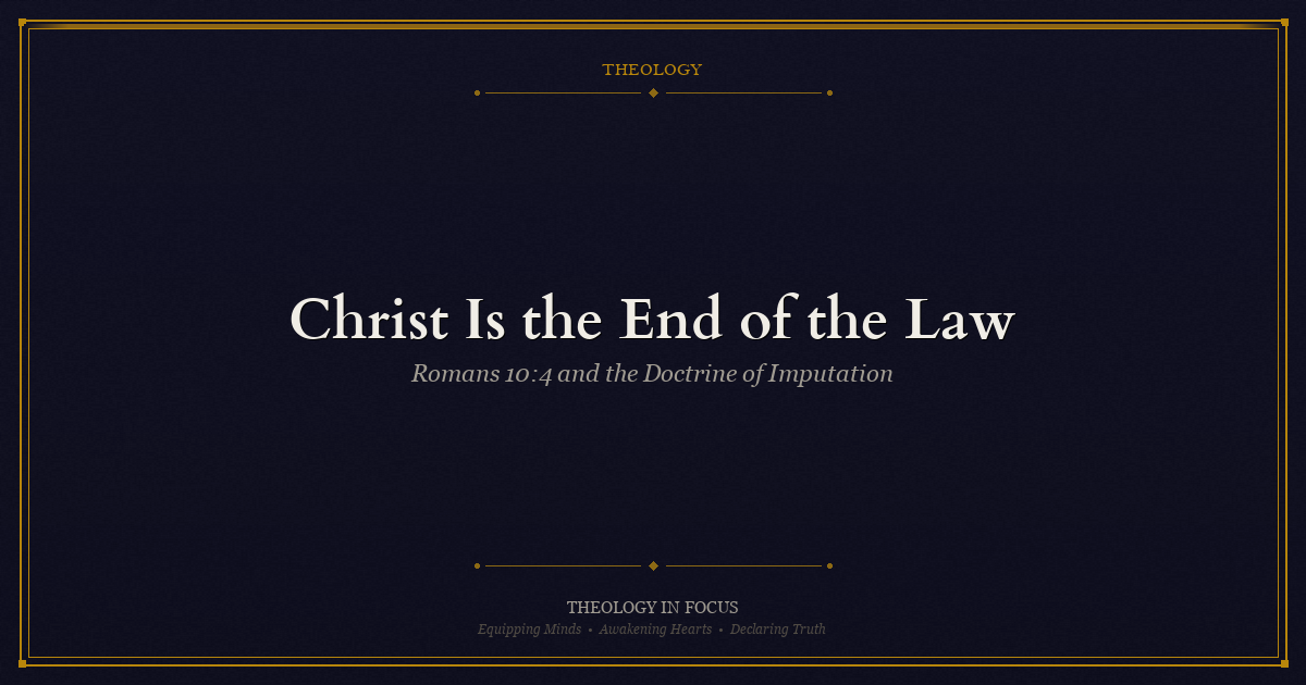 Christ Is the End of the Law | Theology In Focus