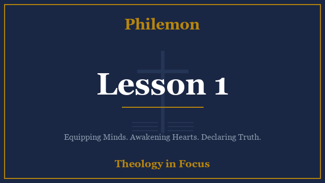 Philemon Lesson 1